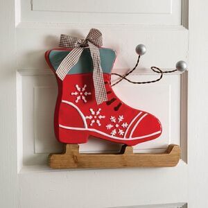 NEW! Holiday Ice Skate Wall Decor Christmas Winter Country Farmhouse Rustic
